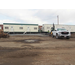 work trailers at build site