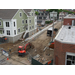 Ariel view of Concrete sidewalks being poured 