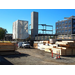 Wood material is stacked and ready for construction